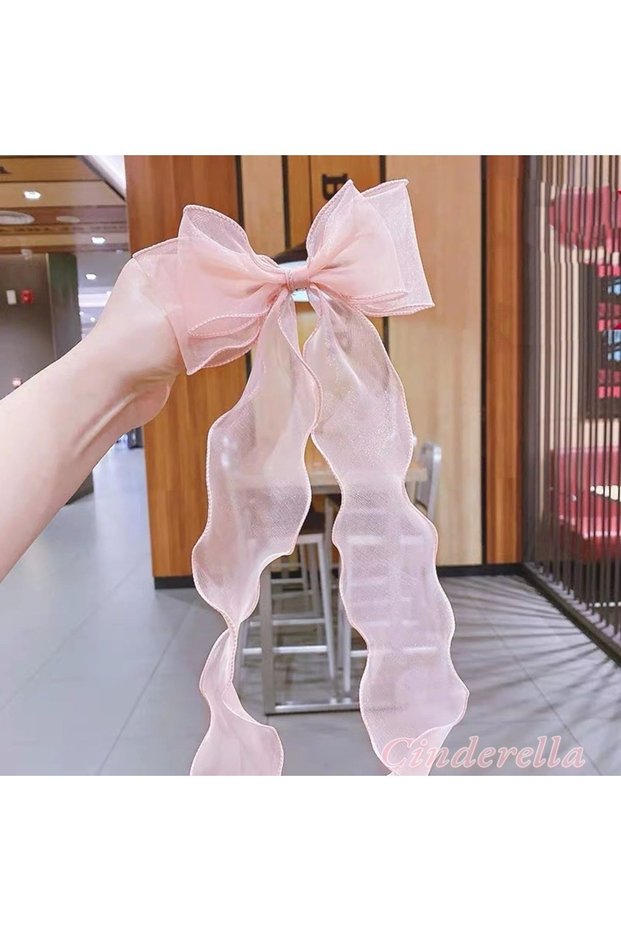Alice Long Tulle Bow Buckle Pink - New Season Women's Bow Buckle