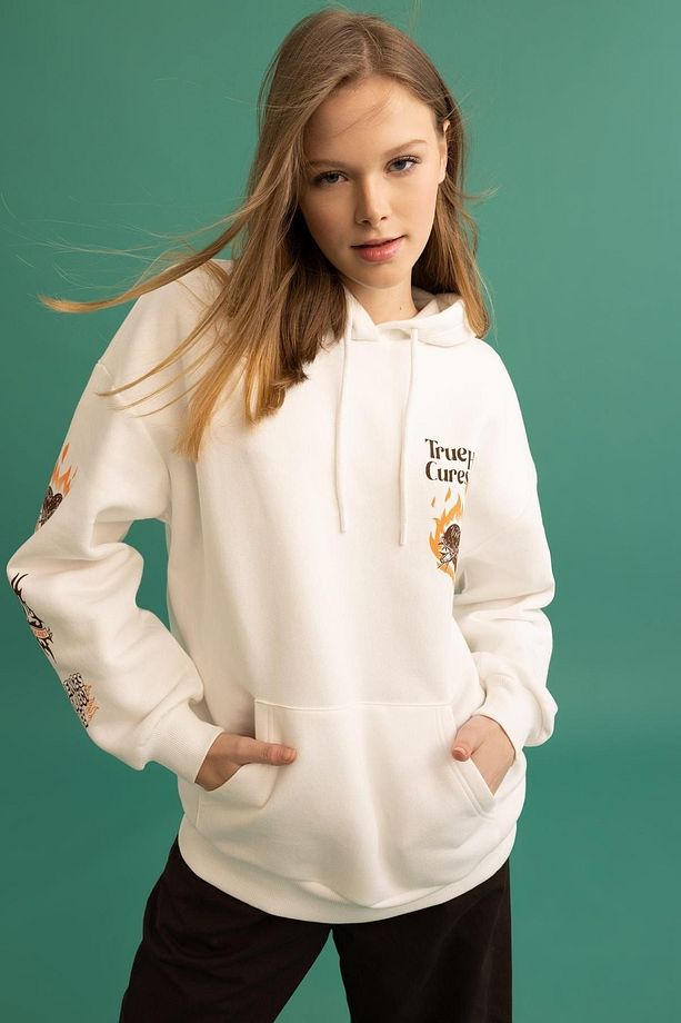 Coool Oversize Fit Kapüşonlu Baskılı Kalın Kumaş Sweatshirt A0290ax23sp - 3