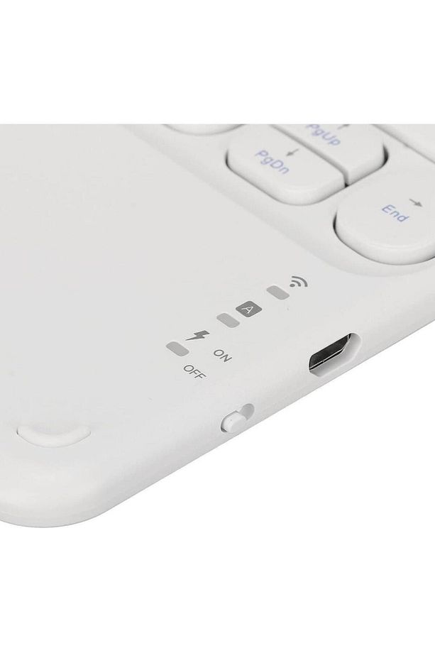 Apple iPad Pro 3. Nesil 12.9" Uyumlu Kablosuz Bluetooth Şarj Edilebilir Touchpad'li Q Klavye - Beyaz - 4