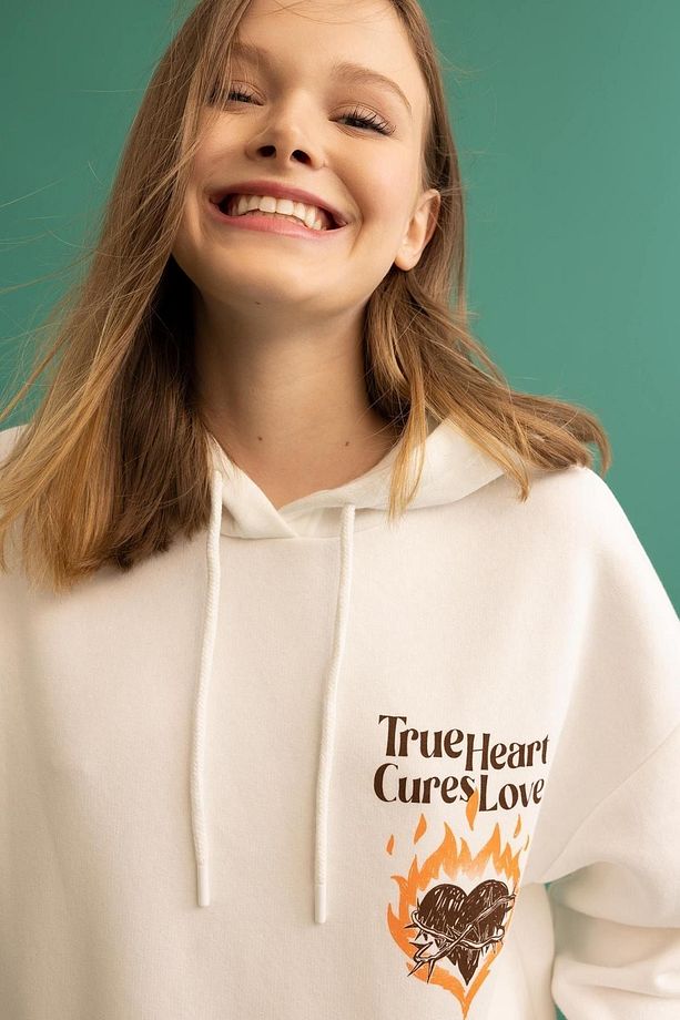 Coool Oversize Fit Kapüşonlu Baskılı Kalın Kumaş Sweatshirt A0290ax23sp - 4