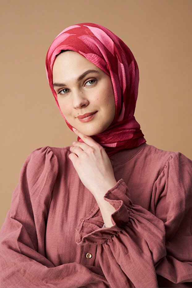 Bamboo Patterned Leaf Shawl - 1