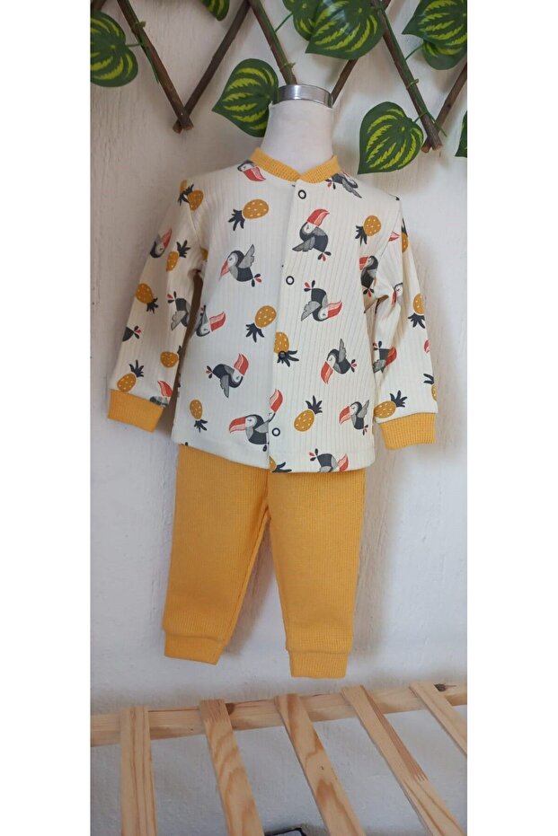 Parrot Printed Snap Pajamas Set - 1