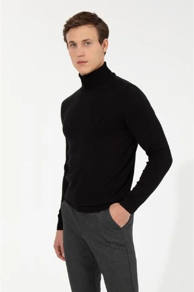 Slim Fit Basic Triko Kazak - 1