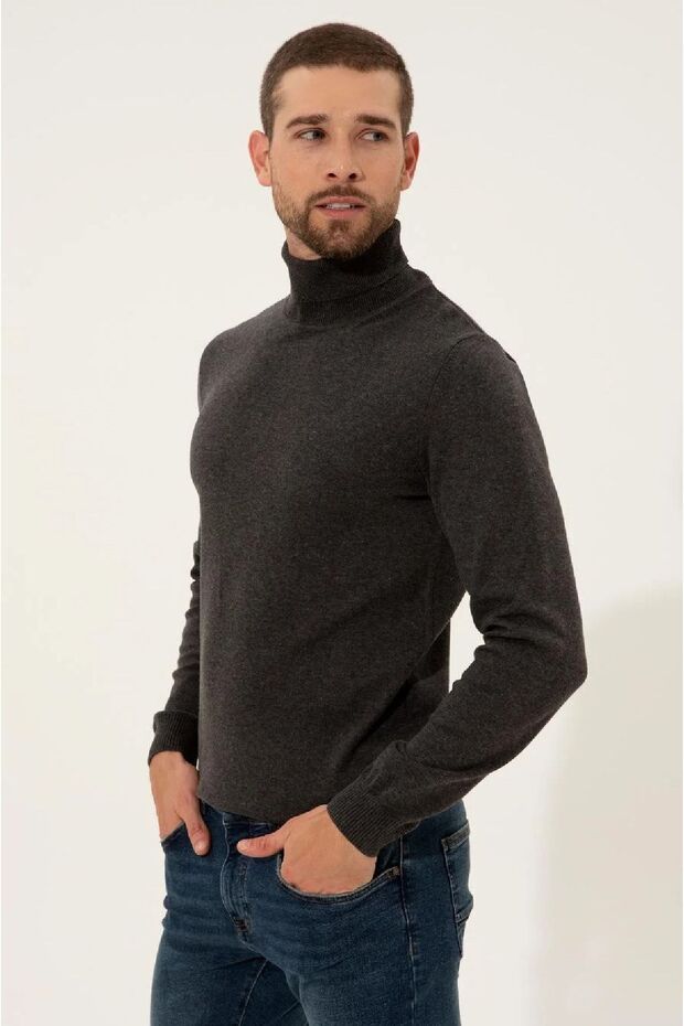 Slim Fit Basic Triko Kazak - 4