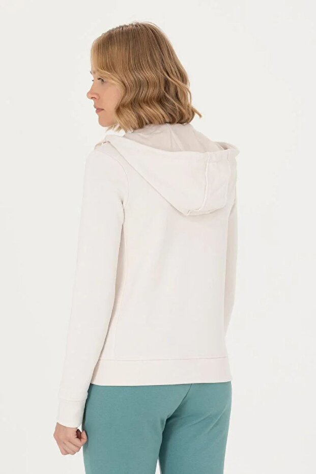 Kadın Kapüşonlu Basic Sweatshirt - 2