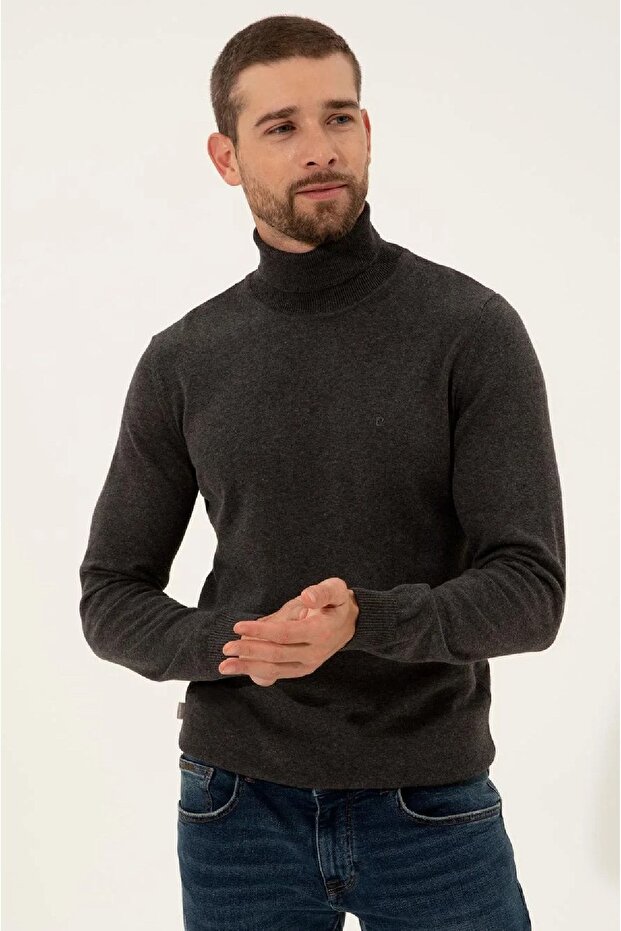 Slim Fit Basic Triko Kazak - 1