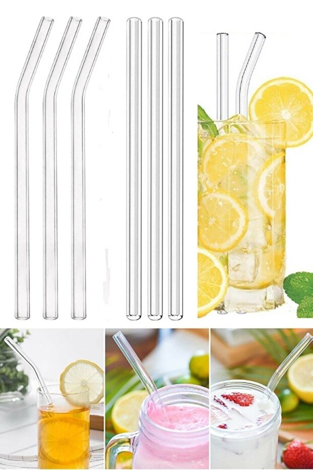 Transparent Glass Pipettes Slanted 6 Pieces
