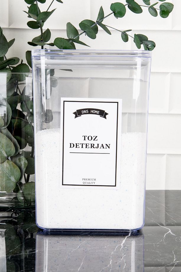 Toz Deterjan Ölçekli Saklama Kabı Vakum Kapaklı Saklama Kutusu Deterjanlık 3000 ml - 3