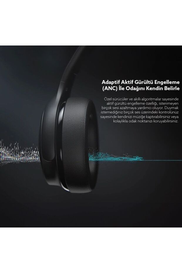 Sounparty Rs-600 ANC Mikrofonlu Bluetooth 5.3 Kulaküstü Kulaklık- ANC-ENC 20 Saat Kullanım - 5