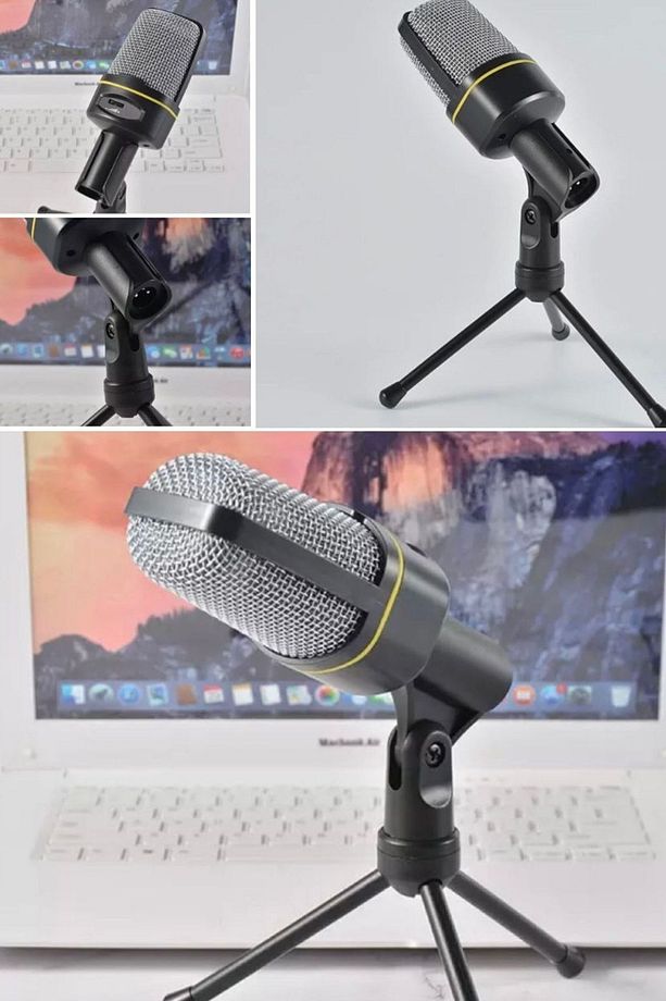 Bilgisayar Pc Masaüstü Için Profesyonel 3.5mm Kablolu Stüdyo Kapasitif Tak Ve Çalıştır Mikrofon Pro - 6