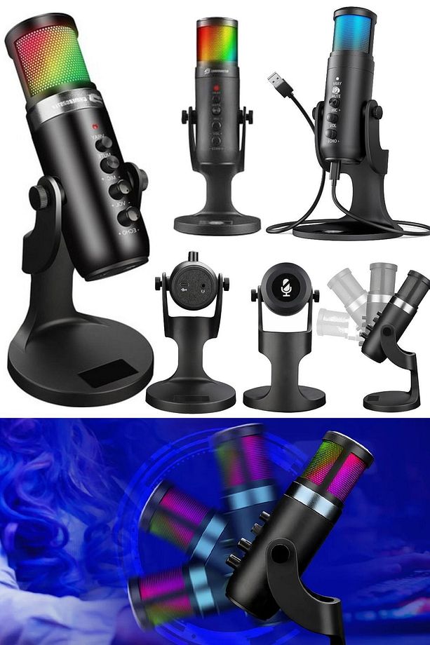 Canlı Yayın Için Kulaklıklı Profesyonel Usb Mikrofon Rgb Pc Video Konferansını Kaydetmek Için Rgb - 4