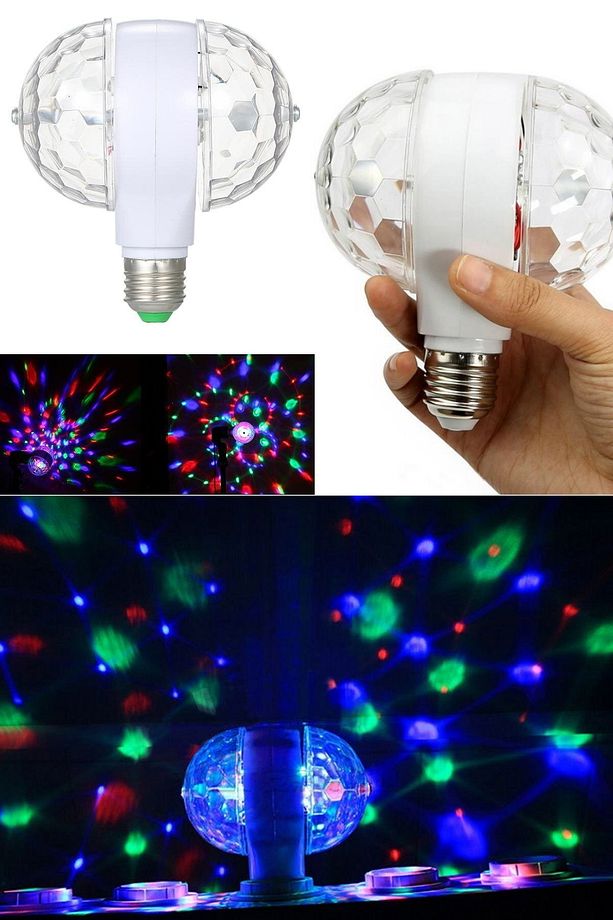 Led Döner Disko Ampul Rgb Projektör Çok Renkli Süngü Parti Lambası Döner Evinizi Clube Çevirin Led - 8
