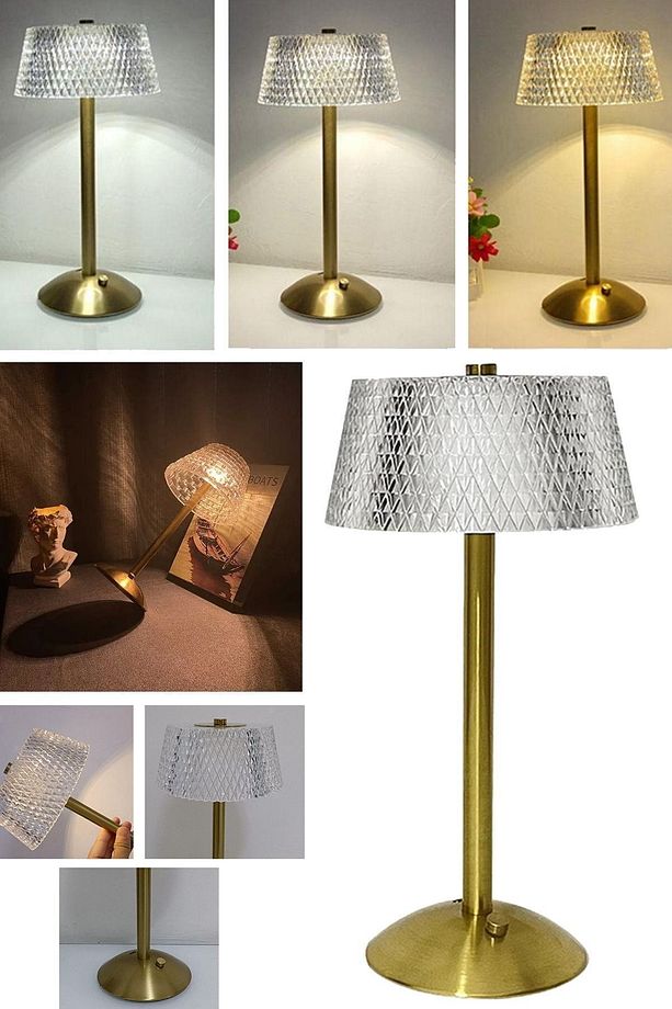 Sehpa Gece Lambası için Retro LED Masa Lambası ve Restoran ve Yatak Odası için Kablosuz Dekorasyon - 6