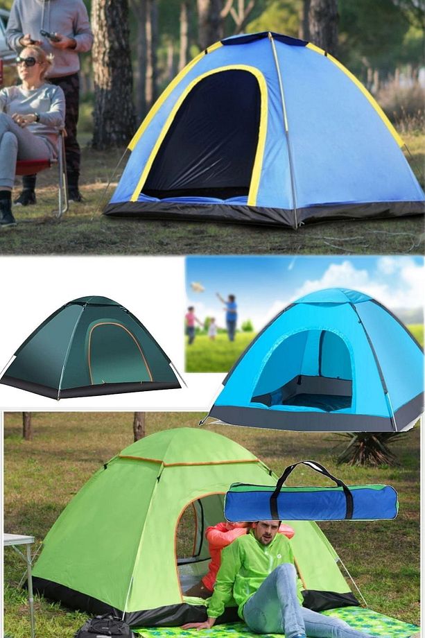 Su Geçirmez 4 Kişilik Profesyonel Otomatik Çadır Tek Hamlede Açılan Büyük Boy Kamp Çadırı Outdoor - 1