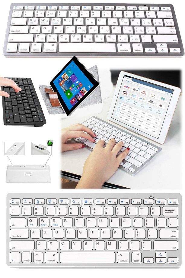 Kablosuz Mini Mac Klavye Wireless Seti Nazik Sessiz Tv Tablet Tüm Bilgisayar Ve Leptoplara Uyumlu - 2