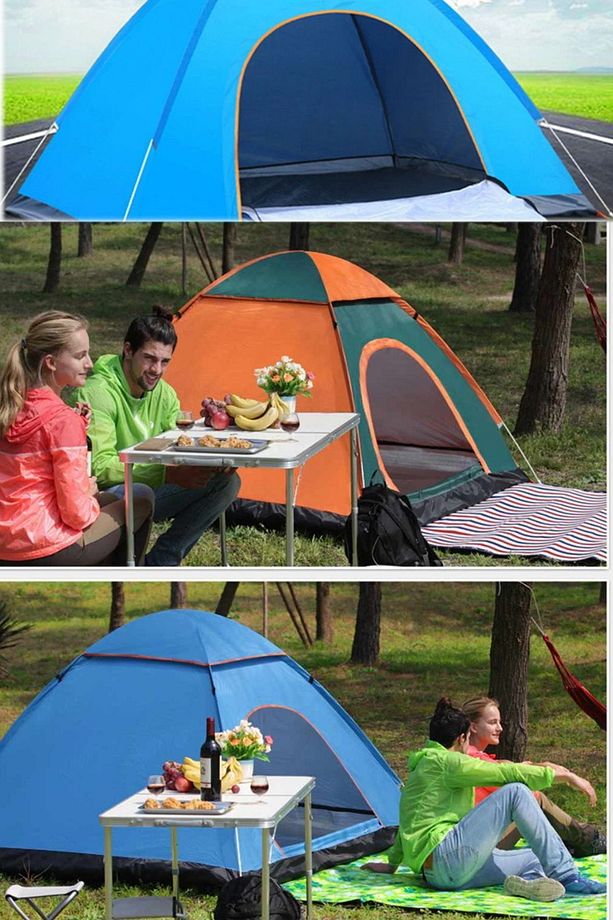 Su Geçirmez 5 Kişilik Profesyonel Otomatik Çadır Tek Hamlede Açılan Büyük Boy Kamp Çadırı Outdoor - 2