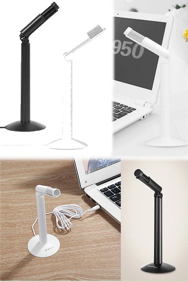 Mikrafon Canlı Ders Yayın Eğitim Desktop Youtub Profesyonel Microphone Masa Üstü Taşınabilir Standlı - 7