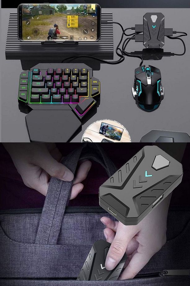 Telefona Klavye Ve Mause Bağlantı Dönüştürücü Aparat Tüm Telefonlara Uyumlu Gamepad 5 In 1 Converter - 3