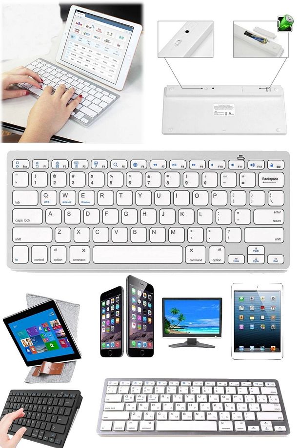 Kablosuz Mini Mac Klavye Wireless Seti Nazik Sessiz Tv Tablet Tüm Bilgisayar Ve Leptoplara Uyumlu - 4