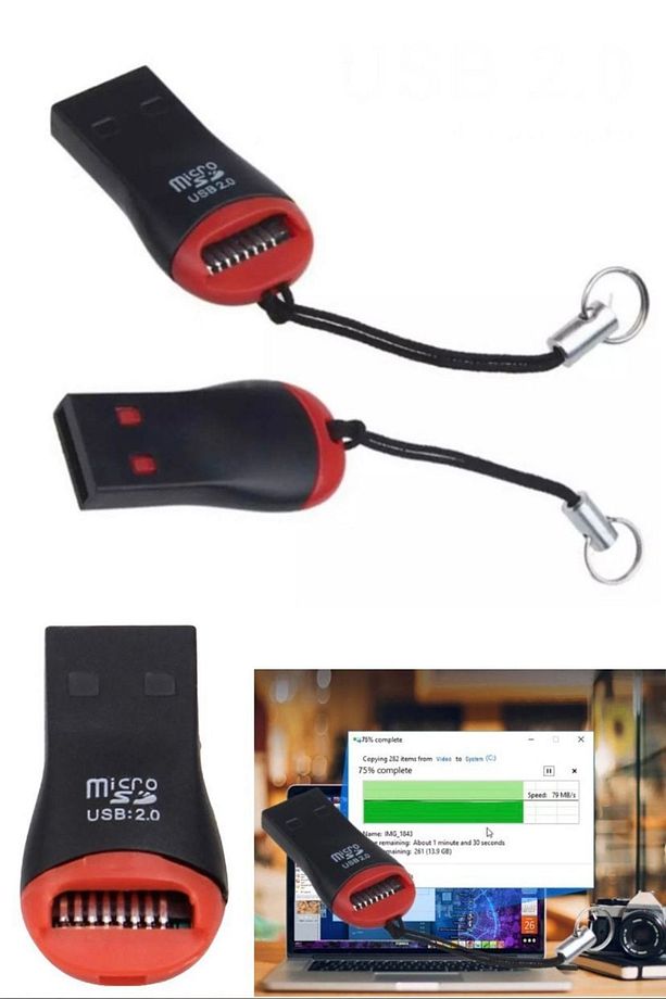 Mikro Sd Cart Okuyucu Orjinal Güvenli Bilgisayar Tv Için Uygun Flash Bellek Micro Sd Adaptör Leptop - 2