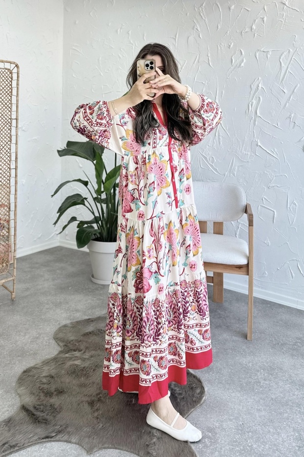 Katya Pembe Elbise - 5