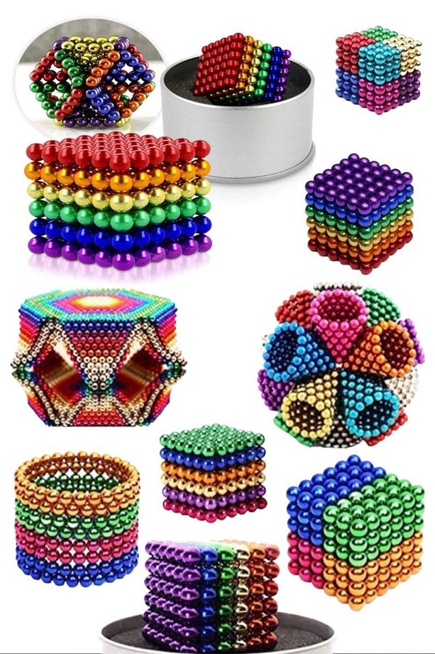 216 Adet 5mm Manyetik Top Seti Sihirli Mıknatıs Küp Yapı Oyuncak Stres Rahatlama Büyük Boy Eğlenceli - 6