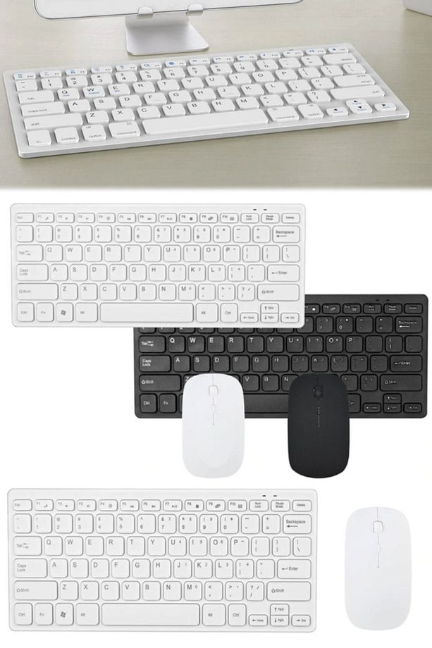 Kablosuz Mini Mac Klavye & Mause Seti Nazik Sessiz Tv Tablet Tüm Bilgisayar Ve Leptoplara Uyumlu - 4