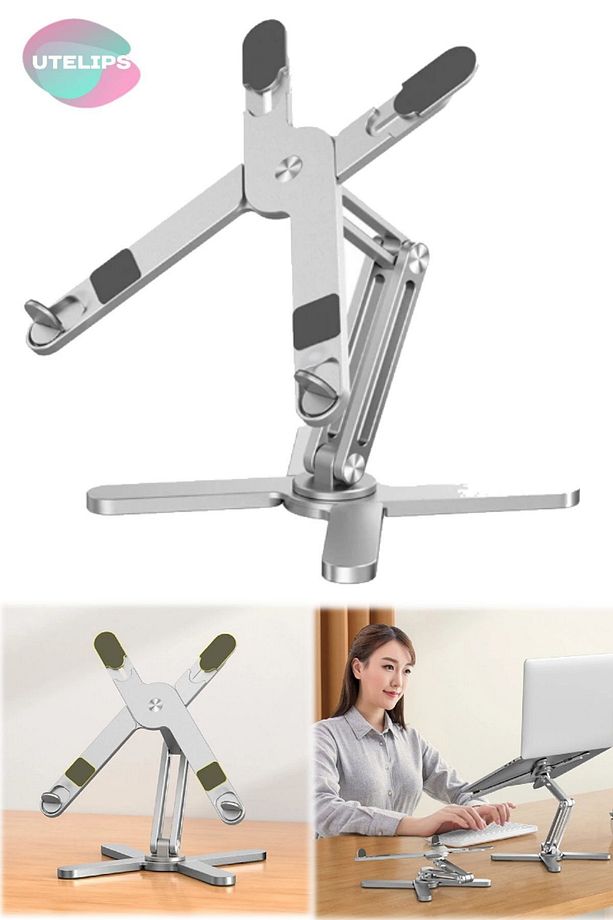 X Şeklinde Stand 10 Kg Kadar Taşıyabilir X Leptop Standı 360 Derece Dönebilen Taban Katlanabilir - 7