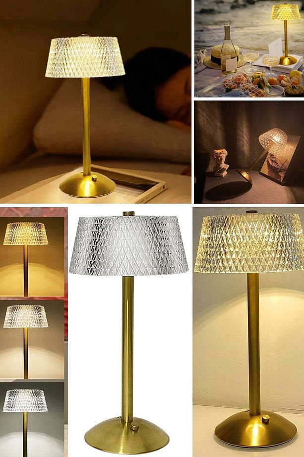 Sehpa Gece Lambası için Retro LED Masa Lambası ve Restoran ve Yatak Odası için Kablosuz Dekorasyon - 1