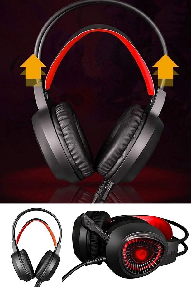 Oyuncu Gamer Ses Kasma Kulaklıklığı Pubg Call Of Duty Mikrafonlu Set Rgb Aydınlatmalı V1000 Model - 6