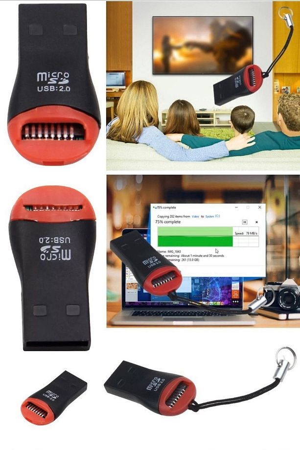 Mikro Sd Cart Okuyucu Orjinal Güvenli Bilgisayar Tv Için Uygun Flash Bellek Micro Sd Adaptör Leptop - 1