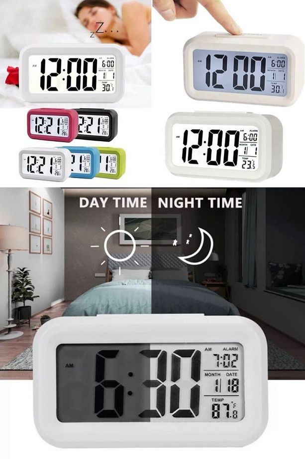 Lcd Çalar Saat Led Ekran Süresi Dijital Konuşan Istek Termometre Çok Fonksiyonlu Alarm Ledli Ekran - 7
