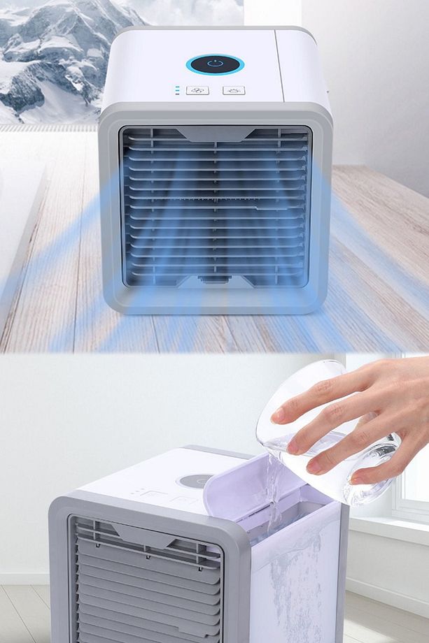 2 Adet Masa Üstü Su Ile Çalışan Akıllı Soğutucu Fan Mini Klima Profesyonel Oda Gamer Soğutucu Set - 6