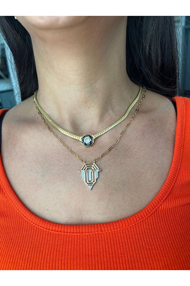Serenay Gold Steel Women's Necklace