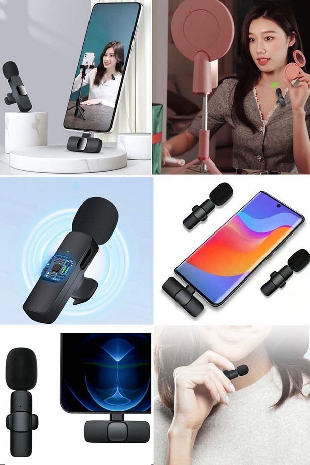 Type-c Android Uyumlu Kablosuz Yayıncılar Ve Ses Kayıt Için Yaka Mikrofunu Ses Kayıt Cihazı Siyah - 4