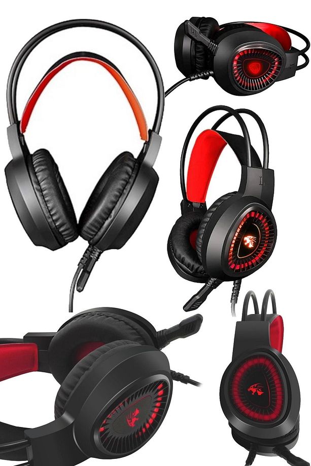 Oyuncu Gamer Ses Kasma Kulaklıklığı Pubg Call Of Duty Mikrafonlu Set Rgb Aydınlatmalı V1000 Model - 3
