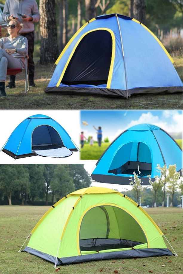 Su Geçirmez 4 Kişilik Profesyonel Otomatik Çadır Tek Hamlede Açılan Büyük Boy Kamp Çadırı Outdoor - 2