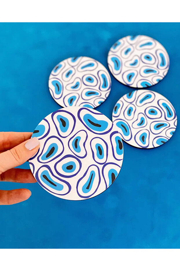 Blue Bead Evil Eye Bead - Coaster