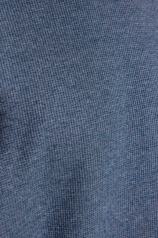 Indigo Oversize/Geniş Kesim Dokulu Waffle Kısa Kol T-Shirt TMNSS22TS00049 - 6