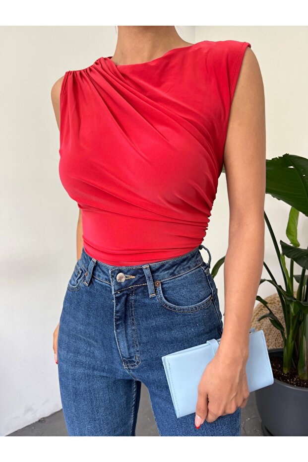 Sandy Bluse mit Rundhalsausschnitt und null Ärmeln - 2