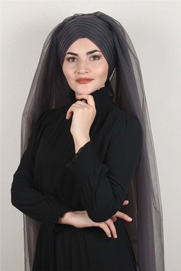 Âlâ Tül Şal 2021-4 Antrasit - 1