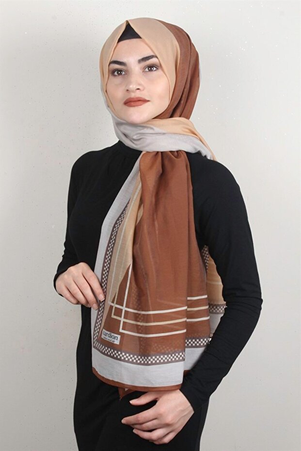Cotton & Silk Şal 3631-1 Taba - 1