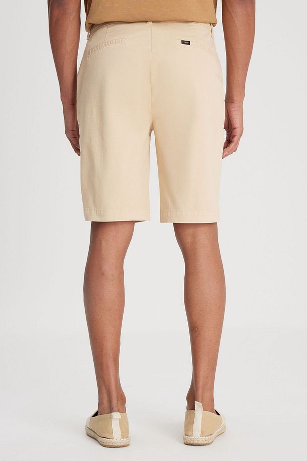 Regular Fit Normal Kesim Normal Bel Taş Rengi Chino Şort - 6
