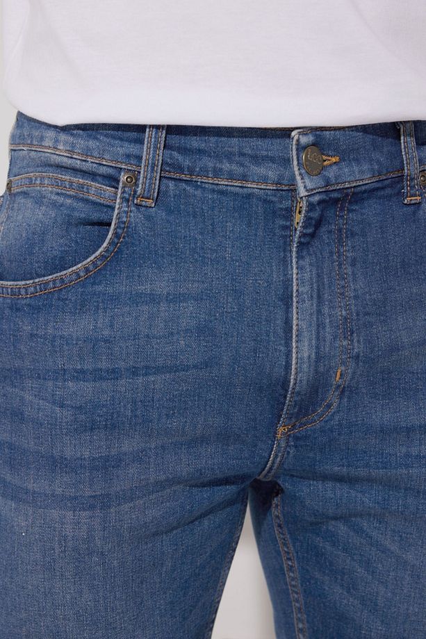 Regular Fit Normal Keism Normal Bel Mavi Esnek Jean Kot Şort - 3