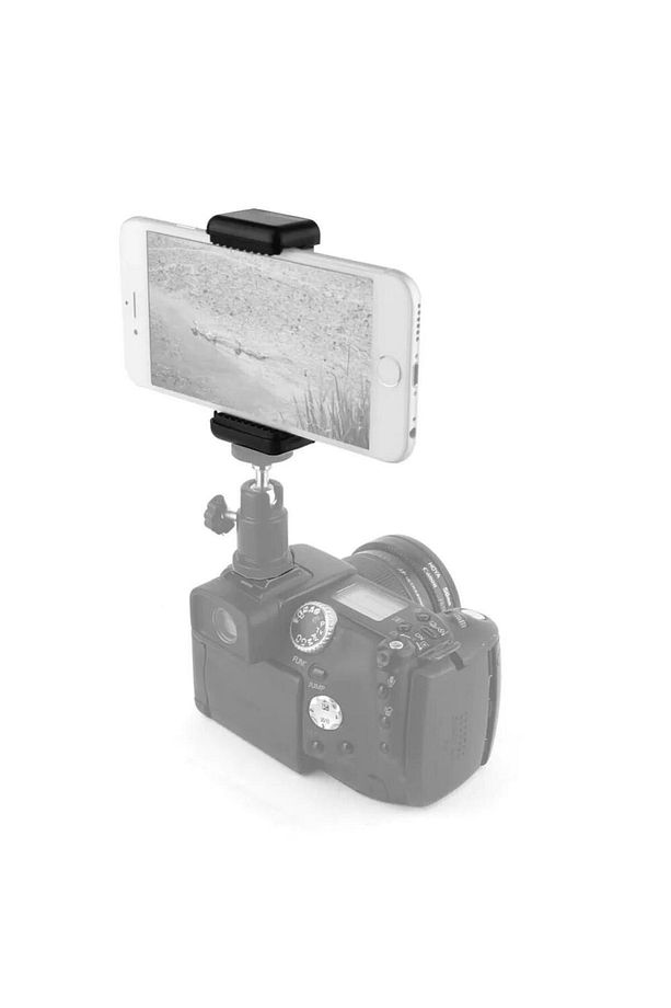 Tripod Monopod Selfie Çubuğu ve Göğüs Askısı İçin Telefon Tutucu Aparat + Kısa Bağlantı - 3