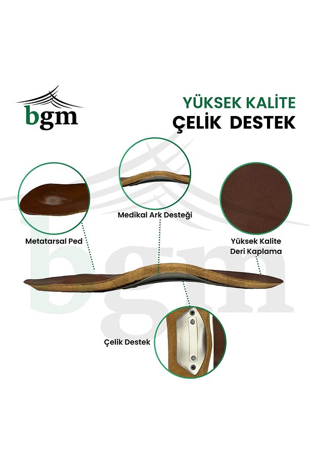 Ark Takviyeli Çelik Taban Düz Taban İçe Basma Destekli Çelik Ayakkabı Tabanlığı - 3