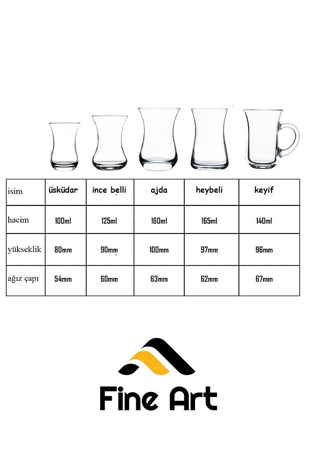 Altın Yaldızlı Çay Bardağı 1 Kişilik, Ajda, 12 Ayar Altın, - 3