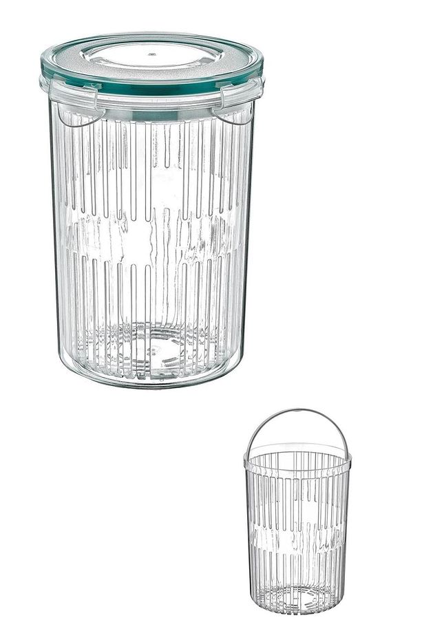 Süzgeçli Kilit Kapaklı Zeytin Turşu Saklama Kabı Mikrodalgada Kullanıılabilir 1500 ml ( G-16 ) - 6