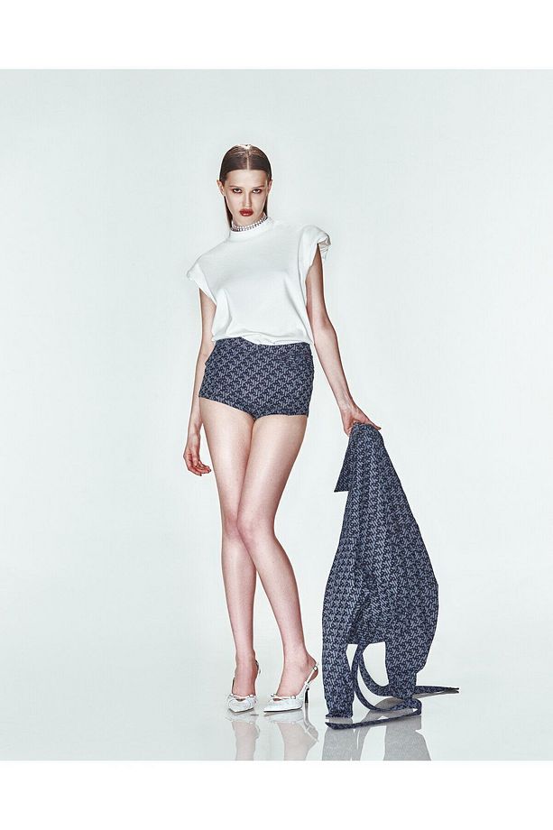 BLAZIN MINI SHORTS IN BLUE Lacivert Desenli Mini Şort - 2