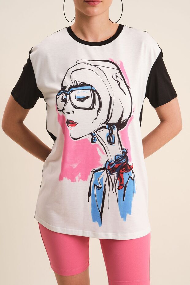 Yüz Basklı Tshirt - 2